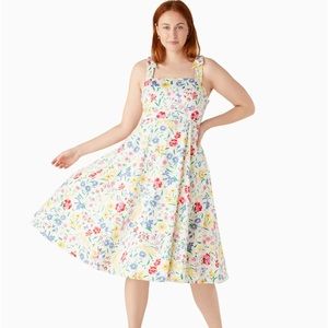 kate spade garden bouquet floral fit and flare mid length dress